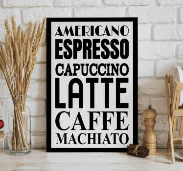 Cuadro de cocina Guia de cafés - TenVinilo