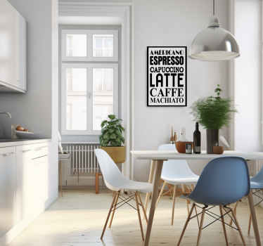 Cuadro de cocina Guia de cafés - TenVinilo