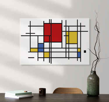 Cuadro figuras geométricas arte de líneas - TenVinilo