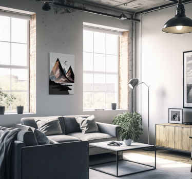 Cuadro moderno montañas geométricas nórdicas - TenVinilo