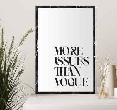 Cuadro comedor más problemas que la moda - TenVinilo