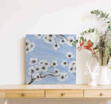 Cuadro comedor pintura de cerezo blanco - TenVinilo