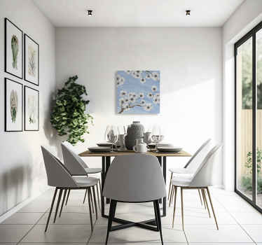 Cuadro comedor pintura de cerezo blanco - TenVinilo