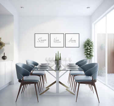 Cuadro comedor sonríe, vive y ama. - TenVinilo