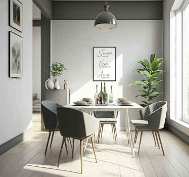 Cuadro comedor sonríe, vive y ama. - TenVinilo