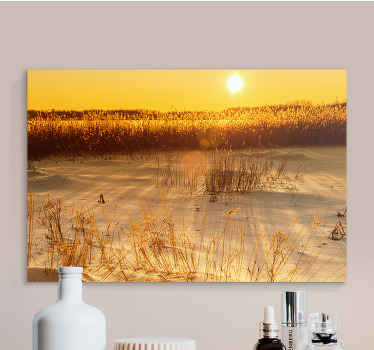 Cuadro plantas Momento de la puesta de sol de pampasgrass - TenVinilo