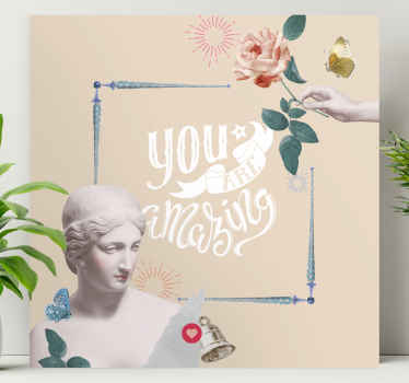 Cuadro frase motivadora Cita motivacional con estatua - TenVinilo