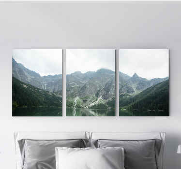 Rysy peak black pond view paisagem canvas. Paisagem montanhosa com produtoicónico. Mude o visual e obtenha-o com remessa imediata.