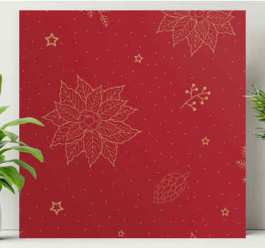 Cuadro de navidad Patrón de flores vintage - TenVinilo