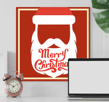 圣诞快乐圣诞老人胡须帆布版画 - TenStickers