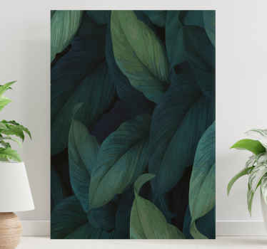Cuadro plantas Enormes hojas verdes patrón profundo - TenVinilo