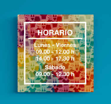 Cuadro personalizable horario de apertura - TenVinilo
