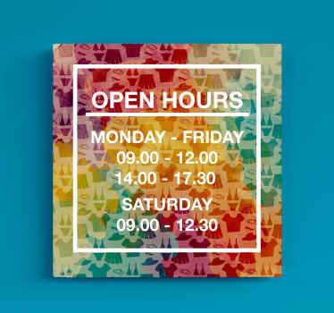 Opening hours customized canvas print - TenStickers