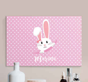 Pintura habitación bebé Lindo conejito para niña con nombre - TenVinilo