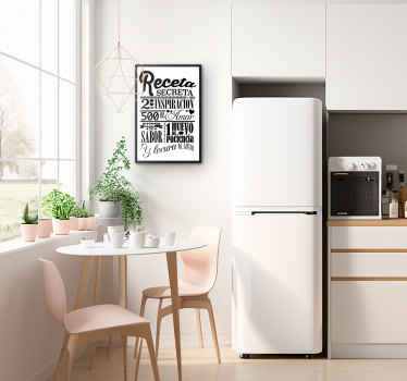 Cuadro para cocina Receta secreta - TenVinilo