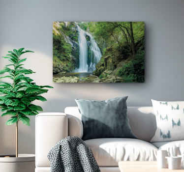 Wandbild Baum Wasserfall im wald - TenStickers
