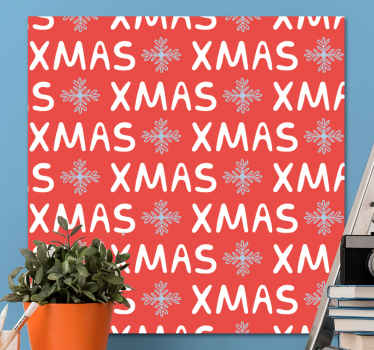 Leinwandbild Weihnachten Weihnachten rotes Muster - TenStickers