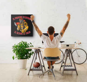 Cuadro con personajes ilustracion bombero - TenVinilo