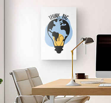 Wandbild Motivation lichtbulbengeformte Welt - TenStickers
