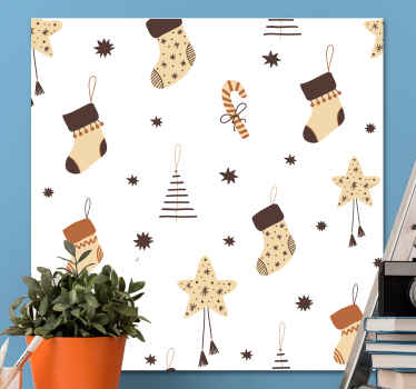 Joululahjat kimalteleva kuvio canvas joulu - Tenstickers