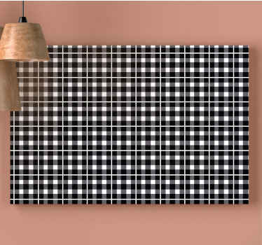 ασπρόμαυρες εκτυπώσεις τοίχου με μοτίβο gingham - TenStickers