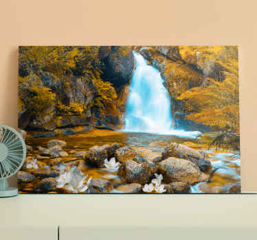 Quadro de paisage Cachoeira de flores e pedras - TenStickers