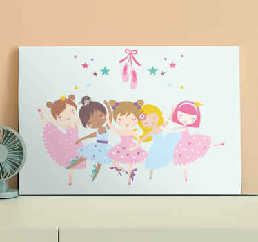 Leinwandbild Kinder Ballettsterne bunte illustration - TenStickers