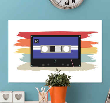 Wandbilder Vintage Retro vintage kassettenband leinwand - TenStickers