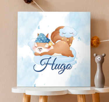 Söpö orava pojalle nimeltä canvas taulu omasta kuvasta - Tenstickers