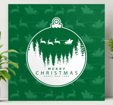 Cuadro de navidad Trineo decorar bola - TenVinilo