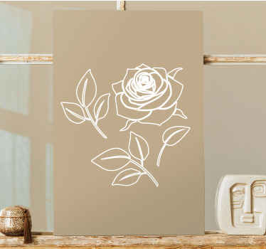 Leinwandbild Blume Detailliertes rosenmuster beige Hintergrund - TenStickers