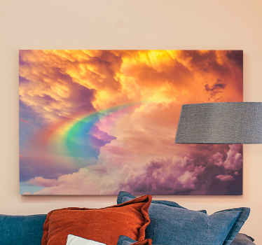 Cuadro para salón Fondo de nebulosidad con cuadro arcoiris. - TenVinilo