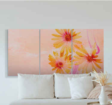 Hand painted floral background canvas art print - TenStickers