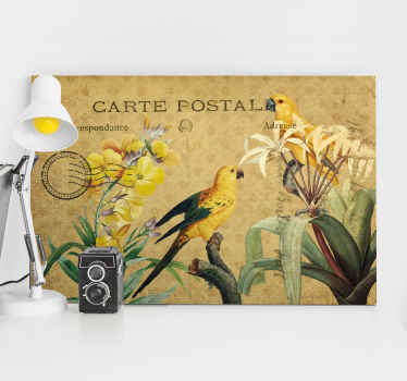 Leinwandbild elegant vintage vogel postkarte - TenStickers