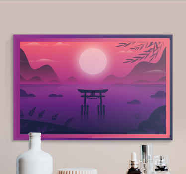 SUNSET TORII GATE oriental canvas wall art - TenStickers