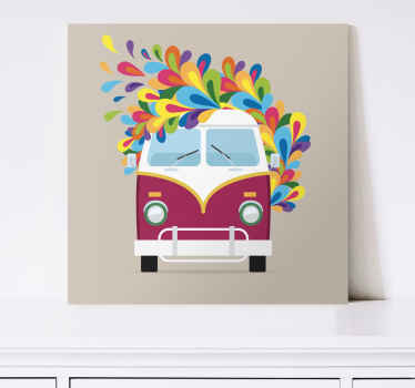 Quadro con autobus hippie - TenStickers
