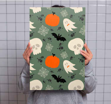 Cuadro moderno Conjunto de calabazas, fantasmas, arañas - TenVinilo