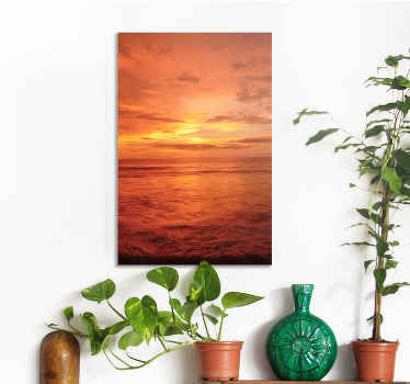 Sunset Over Ocean landscape canvas - TenStickers