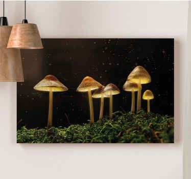 Cuadro para salón Setas silvestres brillan - TenVinilo