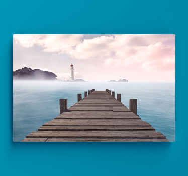 Wooden dock aesthetic landscape canvas - TenStickers