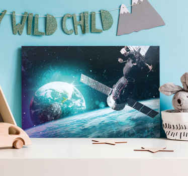 Cuadro mapamundi escena de exploración espacial - TenVinilo