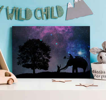 Cuadro moderno Noche estrellada -elefante - TenVinilo