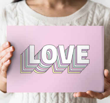 Cuadro para dormitorio Letras de múltiples capas de amor retro - TenVinilo