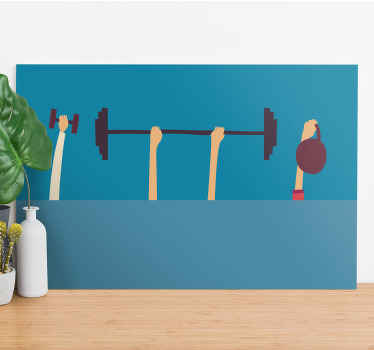 Raised hands fitness home canvas prints - TenStickers