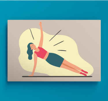 Quadro para lar Mulher fazendo exercício de ilustração - TenStickers