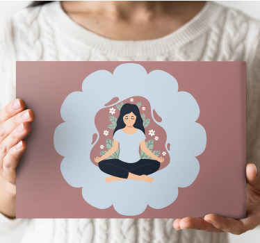 Jóga gyakorlat illusztráció otthoni vászon nyomatok - TenStickers