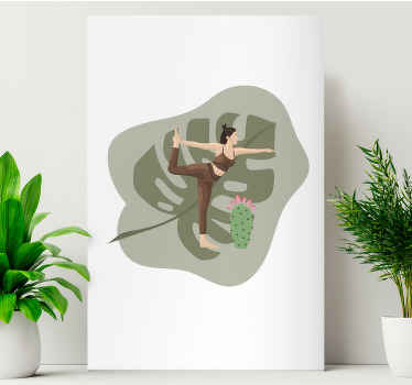 Quadro para lar Mulher esportiva com cacto - TenStickers