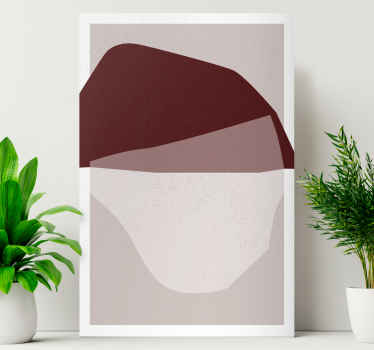 コーラルルージュ抽象図キャンバスアートプリント - TENSTICKERS