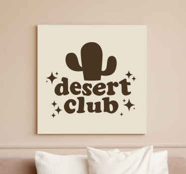 Desert club cactus retro Bar canvas print - TenStickers