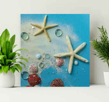 Tableau 3d étoile de mer sur sable coloré - TenStickers